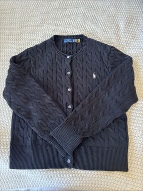 Pre-Loved Ralph Lauren Polo Cable Knit Cardigan Sweater Women’s Size XXL